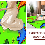 Ultra Soft Area Rug, Non Slip, Stain Resistant, Washable Area Rugs for Living Room, Bedroom, Interactive Child-Friendly Dinosaur Design(Green)