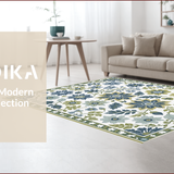 Ultra Soft Area Rug, Non Slip, Stain Resistant, Washable Area Rugs for Living Room, Bedroom, Vintage Cream Green Bedroom Floral Carpet(White)