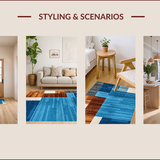 Ultra Soft Area Rug, Non Slip, Stain Resistant, Washable Area Rugs for Living Room, Bedroom, Abstract Blue Brown Living Room Non-Slip Carpet(Blue)