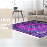 Ultra Soft Area Rug, Non Slip, Stain Resistant, Washable Area Rugs for Living Room, Bedroom, Vintage Floral Lattice Arrangement(Pink)