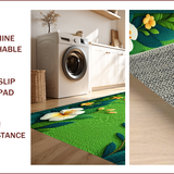 Ultra Soft Area Rug, Non Slip, Stain Resistant, Washable Area Rugs for Living Room, Bedroom, Round Grass-Themed Shower Door Accent(Green)