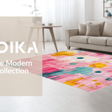 Ultra Soft Area Rug, Non Slip, Stain Resistant, Washable Area Rugs for Living Room, Bedroom, Dynamic Teal Pink Watercolor Fusion(Pink)