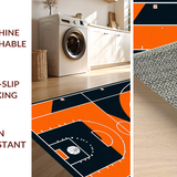 Ultra Soft Area Rug, Non Slip, Stain Resistant, Washable Area Rugs for Living Room, Bedroom, Stylish Round Athletic Theme(Orange)