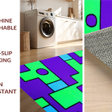 Ultra Soft Area Rug, Non Slip, Stain Resistant, Washable Area Rugs for Living Room, Bedroom, Charming Bright Abstract Elements(Purple)