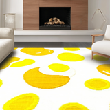 Ultra Soft Area Rug, Non Slip, Stain Resistant, Washable Area Rugs for Living Room, Bedroom, Adorable Egg Motif Design(Yellow)