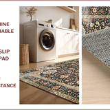 Ultra Soft Area Rug, Non Slip, Stain Resistant, Washable Area Rugs for Living Room, Bedroom, Chic Vintage Botanical Arrangement(Brown)