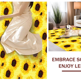 Ultra Soft Area Rug, Non Slip, Stain Resistant, Washable Area Rugs for Living Room, Bedroom, Bright Sunflower Patterned Decor(Yellow)