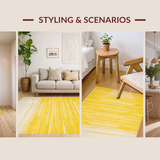 Ultra Soft Area Rug, Non Slip, Stain Resistant, Washable Area Rugs for Living Room, Bedroom, Charming Sunrise Textured Weave(Yellow)