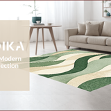 Ultra Soft Area Rug, Non Slip, Stain Resistant, Washable Area Rugs for Living Room, Bedroom, Distressed Contemporary Bedroom Carpet for High Traffic Areas(Green)