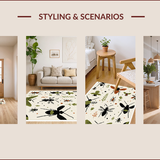 Ultra Soft Area Rug, Non Slip, Stain Resistant, Washable Area Rugs for Living Room, Bedroom, Nature-Inspired Stain-Resistant Bedroom Carpet(Ivory)
