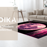Ultra Soft Area Rug, Non Slip, Stain Resistant, Washable Area Rugs for Living Room, Bedroom, Moon Phase Elegant Textured Design(Purple)