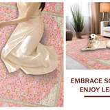 Ultra Soft Area Rug, Non Slip, Stain Resistant, Washable Area Rugs for Living Room, Bedroom, Modern Elegant Symmetrical Composition(Pink)