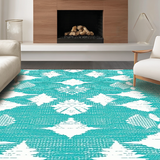 Ultra Soft Area Rug, Non Slip, Stain Resistant, Washable Area Rugs for Living Room, Bedroom, Rustic Ocean Breeze Design(Blue)