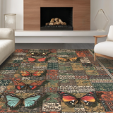 Ultra Soft Area Rug, Non Slip, Stain Resistant, Washable Area Rugs for Living Room, Bedroom, Charming Soft Textured Mosaic Pattern(Brown)