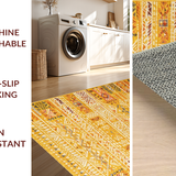 Ultra Soft Area Rug, Non Slip, Stain Resistant, Washable Area Rugs for Living Room, Bedroom, Whimsical Round Aesthetic Touch(Yellow)