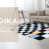 Contemporary Geometric Black and White(Black)