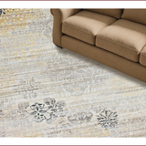 Ultra Soft Area Rug, Non Slip, Stain Resistant, Washable Area Rugs for Living Room, Bedroom, Chic Modern Patchwork Aesthetic(Gold)