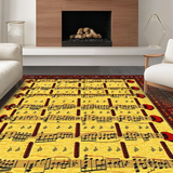 Ultra Soft Area Rug, Non Slip, Stain Resistant, Washable Area Rugs for Living Room, Bedroom, Dynamic Cozy Geometric Music Design(Yellow)