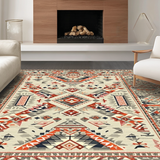 Ultra Soft Area Rug, Non Slip, Stain Resistant, Washable Area Rugs for Living Room, Bedroom, Stylish Minimalist Tribal Elements(Red)