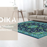Ultra Soft Area Rug, Non Slip, Stain Resistant, Washable Area Rugs for Living Room, Bedroom, Chic Dark Blue Trellis Style(Blue)