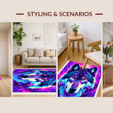 Ultra Soft Area Rug, Non Slip, Stain Resistant, Washable Area Rugs for Living Room, Bedroom, Charming Whimsical Animal Print(Purple)