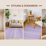 Ultra Soft Area Rug, Non Slip, Stain Resistant, Washable Area Rugs for Living Room, Bedroom, Chic Lilac Shag Style(Purple)