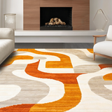 Ultra Soft Area Rug, Non Slip, Stain Resistant, Washable Area Rugs for Living Room, Bedroom, Rustic Earthy Textured Visual Theme(Orange)