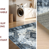 Chic Low Pile Vintage Charm(Blue)