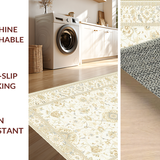 Ultra Soft Area Rug, Non Slip, Stain Resistant, Washable Area Rugs for Living Room, Bedroom, Rustic Nature-Inspired Floral Composition(Beige)