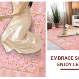 Ultra Soft Area Rug, Non Slip, Stain Resistant, Washable Area Rugs for Living Room, Bedroom, Sophisticated Diamond Trellis Aesthetic(Pink)