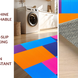Ultra Soft Area Rug, Non Slip, Stain Resistant, Washable Area Rugs for Living Room, Bedroom, Dynamic Playful Patterned Accent(Orange)