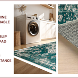 Ultra Soft Area Rug, Non Slip, Stain Resistant, Washable Area Rugs for Living Room, Bedroom, Boho Green Bedroom Rug for Minimalist Decor(Green)