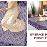 Ultra Soft Area Rug, Non Slip, Stain Resistant, Washable Area Rugs for Living Room, Bedroom, Luxurious Abstract Checkerboard Style(Purple)