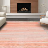 Ultra Soft Area Rug, Non Slip, Stain Resistant, Washable Area Rugs for Living Room, Bedroom, Elegant Soft Pink Diamond Motif(Orange)