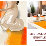 Ultra Soft Area Rug, Non Slip, Stain Resistant, Washable Area Rugs for Living Room, Bedroom, Dynamic Linear Color Block Arrangement(White)