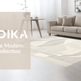 Ultra Soft Area Rug, Non Slip, Stain Resistant, Washable Area Rugs for Living Room, Bedroom, Stylish Textured Cream Geometry(Gray)