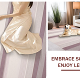 Ultra Soft Area Rug, Non Slip, Stain Resistant, Washable Area Rugs for Living Room, Bedroom, Artful Serene Beachy Stripe Scheme(Purple)