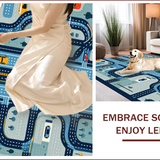 Ultra Soft Area Rug, Non Slip, Stain Resistant, Washable Area Rugs for Living Room, Bedroom, City Map Race Track(Blue)