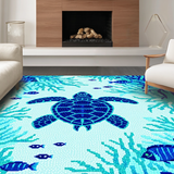 Coastal Marine Life Motif(Blue)