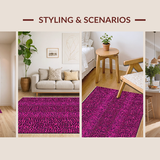 Ultra Soft Area Rug, Non Slip, Stain Resistant, Washable Area Rugs for Living Room, Bedroom, Bold Pink and Black Design(Pink)