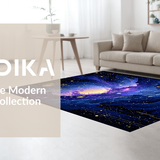 Ultra Soft Area Rug, Non Slip, Stain Resistant, Washable Area Rugs for Living Room, Bedroom, Whimsical Cosmic Fantasy Visual Theme(Blue)