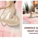 Ultra Soft Area Rug, Non Slip, Stain Resistant, Washable Area Rugs for Living Room, Bedroom, Calming Soft Pink Rounded Patterns(Pink)