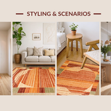 Ultra Soft Area Rug, Non Slip, Stain Resistant, Washable Area Rugs for Living Room, Bedroom, Warm Terracotta Earthy Aesthetic(Brown)