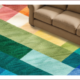 Ultra Soft Area Rug, Non Slip, Stain Resistant, Washable Area Rugs for Living Room, Bedroom, Contemporary Rainbow Dining Room Non-Slip Carpet(Red)
