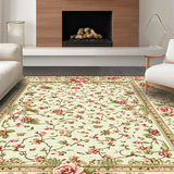Vibrant Floral Garden Welcome Mat(Ivory)
