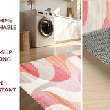 Ultra Soft Area Rug, Non Slip, Stain Resistant, Washable Area Rugs for Living Room, Bedroom, Trendy Blush Hued Textural Layers(Pink)