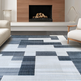 Ultra Soft Area Rug, Non Slip, Stain Resistant, Washable Area Rugs for Living Room, Bedroom, Sleek Monochrome Ogee Style(Gray)