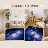 Ultra Soft Area Rug, Non Slip, Stain Resistant, Washable Area Rugs for Living Room, Bedroom, Whimsical Starfield Design Element(Blue)