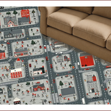 Ultra Soft Area Rug, Non Slip, Stain Resistant, Washable Area Rugs for Living Room, Bedroom, Playful Wilderness Adventure Theme(Red)