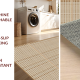Ultra Soft Area Rug, Non Slip, Stain Resistant, Washable Area Rugs for Living Room, Bedroom, Classic Checkered Rustic Charm(Beige)